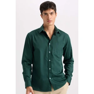 Regular Fit Polo Yaka Gabardin Uzun Kollu Gömlek D4934AX24AU