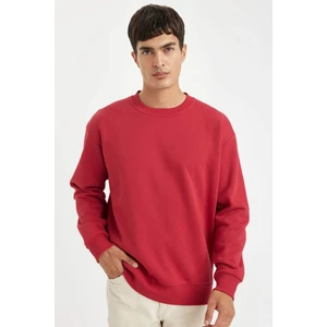 Oversize Geniş Kalıp Bisiklet Yaka Kalın Basic Düz Sweatshirt T5139AZ24AU