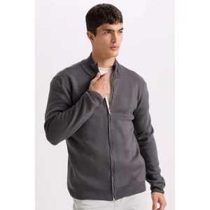 Standart Fit Normal Kesim Dik Yaka Fermuarlı Triko Hırka C8158AX24AU