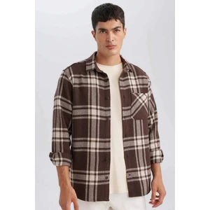 Regular Fit Kareli Oduncu Flanel Uzun Kollu Gömlek D4132AX24WN