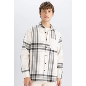 Regular Fit Polo Yaka Kareli Oduncu Flanel Uzun Kollu Gömlek D4133AX24WN