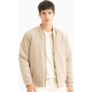 Su Geçirmez Regular Fit Bomber Kolej Yaka Fermuarlı Çift Cepli Mevsimlik Hafif Mont D5976AX24WN