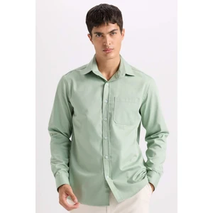 Regular Fit Polo Yaka Gabardin Uzun Kollu Gömlek D4934AX24AU