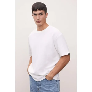 Boxy Fit Bisiklet Yaka Kısa Kollu Basic Düz Waffle Tişört B4443AX24AU