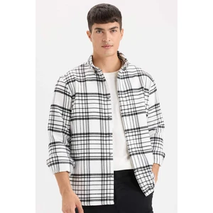 Regular Fit Polo Yaka Kareli Flanel Uzun Kollu Gömlek D5835AX24AU