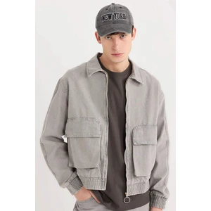 %100 Pamuk Relax Fit Fermuarlı Cepli Denim Ceket C3414AX24AU