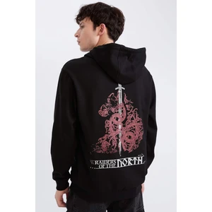 Vikings Valhalla Regular Fit Kapüşonlu Sırt Baskılı Sweatshirt D5863AX24WN
