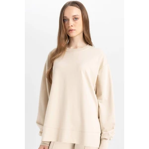 Regular Fit Bisiklet Yaka Basic Düz Sweatshirt Tunik D4800AX24AU