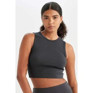 DeFactoFit Crop Bisiklet Yaka Modal Sporcu Basic Düz Atlet D6038AX24AU