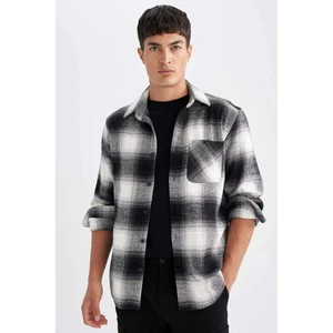 Regular Fit Polo Yaka Kareli Oduncu Flanel Uzun Kollu Gömlek D3498AX24WN
