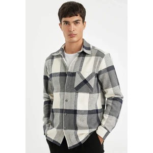 Regular Fit Polo Yaka Kareli Oduncu Flanel Uzun Kollu Gömlek A5553AX24AU