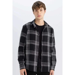 %100 Pamuk Regular Fit Kareli Oduncu Flanel Uzun Kollu Gömlek D6727AX24AU