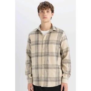 %100 Pamuk Regular Fit Kareli Oduncu Flanel Uzun Kollu Gömlek D6727AX24AU