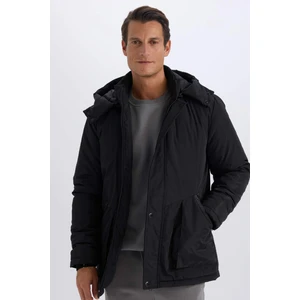 Regular Fit Mont Çıkarılabilir Kapüşonlu Fermuarlı Çıtçıtlı Cepli Mont D5971AX24CW