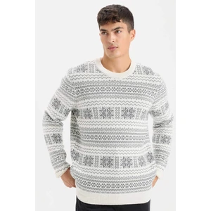 Standart Fit Yılbaşı Temalı Bisiklet Yaka Triko Kazak D6839AX24WN