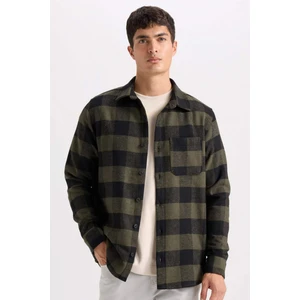 Regular Fit Polo Yaka Kareli Flanel Uzun Kollu Gömlek S1238AZ24AU