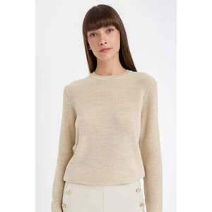 Regular Fit Bisiklet Yaka Simli Kumaş Triko Kazak D0405AX24WN