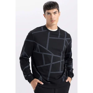 Modern Fit Bisiklet Yaka Desenli Sweatshirt A7824AX24AU