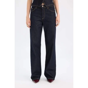 Straight Wide Fit Yüksek Bel Geniş Bol Paça Uzun Jean Pantolon D5123AX24AU