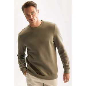 3 İplik Pamuklu Şardonlu İçi Polarlı Regular Fit Bisiklet Yaka Kalın Sweatshirt D7876AXNS