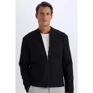 Slim Fit Dar Kesim Bomber Kolej Yaka Fermuarlı Mevsimlik Cepli Mont D9716AX24AU