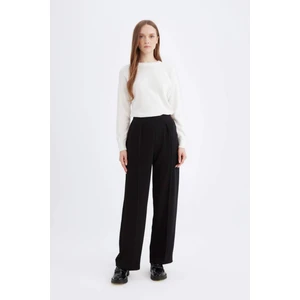 Relax Fit Beli Lastikli Basic Düz Krep Pantolon D6884AX24WN