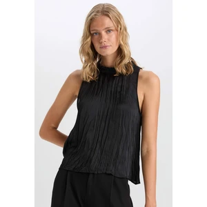Siyah Regular Fit Basic Düz Aerobin Kolsuz Bluz D8507AX24AU