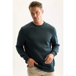 3 İplik Pamuklu Şardonlu İçi Polarlı Regular Fit Bisiklet Yaka Kalın Sweatshirt D7876AXNS