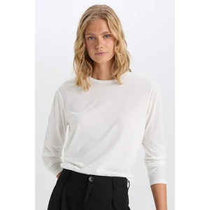 Regular Fit Bisiklet Yaka Basic Düz Casual Uzun Kollu Tişört A5028AX24WN
