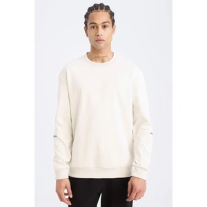 DeFactoFit Standart Fit Bisiklet Yaka Basic Düz Sporcu Sweatshirt E0073AX24WN