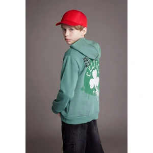 Erkek Çocuk NBA Boston Celtics Kapüşonlu İçi Yumuşak Tüylü Sırt Baskılı Sweatshirt D8020A824WN
