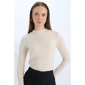 Regular Fit Basic Düz Fitilli Kaşkorse Uzun Kollu Tişört E0296AX24WN