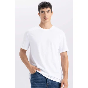 New Regular Fit Bisiklet Yaka Basic Düz Kısa Kollu Tişört E1090AXNS