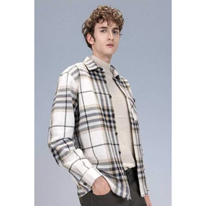 Regular Fit Polo Yaka Kareli Flanel Uzun Kollu Gömlek E2763AX24WN