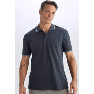 %100 Pamuk Regular Fit Basic Düz Kısa Kollu Polo Tişört E2310AX24AU