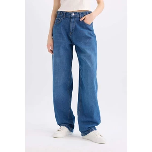 Baggy Fit Yüksek Bel Uzun Jean Yıkamalı Pantolon E2156AX24WN