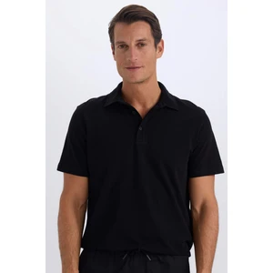 %100 Pamuk Regular Fit Kısa Kollu Basic Düz Polo Tişört E2348AX24AU