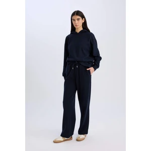 Wide Leg Kışlık Pantolon Geniş Bol Paça Beli Lastikli Bağcıklı Basic Düz Cepli E1998AX24WN