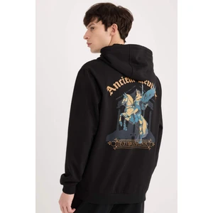 Regular Fit Kapüşonlu Sırt Baskılı Sweatshirt E3204AX24WN