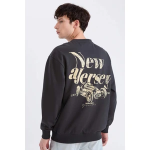 Boxy Fit Bisiklet Yaka Sırt Baskılı Sweatshirt E3210AX24WN