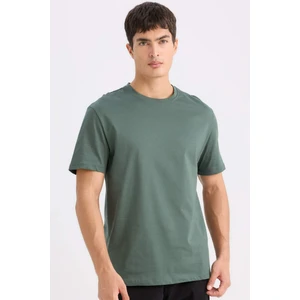 New Regular Fit Bisiklet Yaka Basic Düz Kısa Kollu Tişört E1091AXNS
