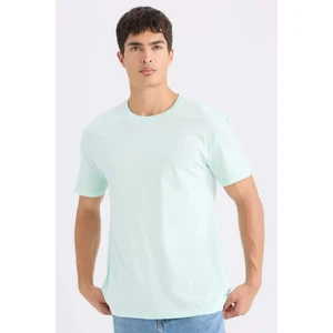 New Regular Fit Bisiklet Yaka Basic Düz Kısa Kollu Tişört E1091AXNS