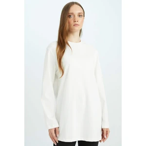 Regular Fit Bisiklet Yaka Basic Düz Uzun Kollu Tişört Tunik D4897AX24WN