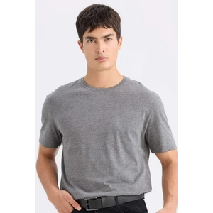 New Regular Fit Bisiklet Yaka Basic Düz Kısa Kollu Tişört E1091AXNS