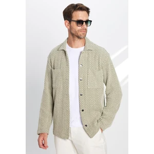 Erkek Relax Fit Rahat Kesim Örme Çift Cepli Çıtçıtlı Armürlü Gömlek