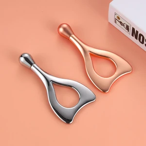Gümüş Renk 3D Paslanmaz Çelik Yüz Masajı, Gua Sha, Multi Fonksiyonel Yüz Masaj Aleti