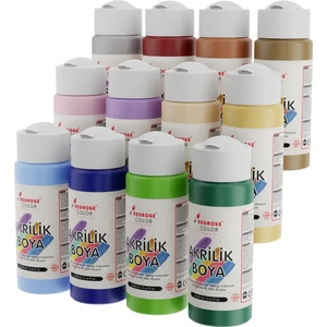 Red Rose Akrilik Boya Pastel Renkler  12'li Set 12X60'ml