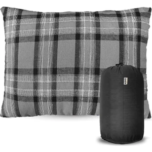 Kamp Yastığı, Seyahat Yastığı, Silikon Elyaf Dolgulu Hafif Küçük Yastık, 30 x 45 cm  Flanel Gri
