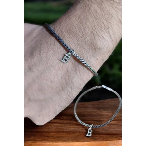 Moda Gümüş 925 Ayar Gümüş 2.5 mm Hasır Harfli Bileklik