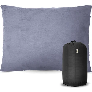 Kamp Yastığı, Seyahat Yastığı Silikon Elyaf Dolgulu Hafif Boyun Yastığı 35 x 50 cm  Polar Antrasit